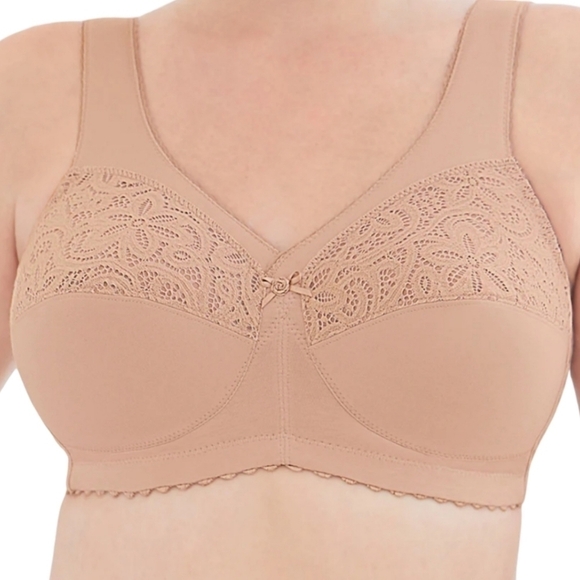 Glamorise Magic Lift Cotton Full Figure Wireless Support Bra Size 46J NWOT - Picture 1 of 3